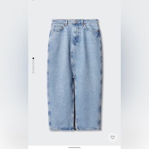 Mango Slit Denim Skirt
